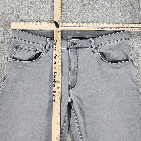 Mott & Bow Jeans Mens 38x32 Stone Gray Straight Leg Stretch Denim Casual - Picture 9 of 15